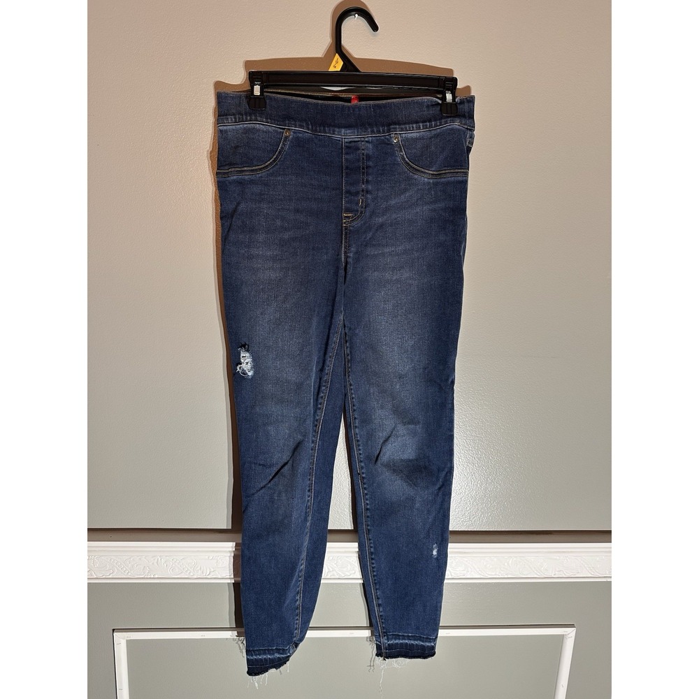 Spanx Medium Distressed Pull On Jeans EUC